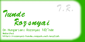 tunde rozsnyai business card